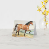 Arabisch Bay Paard Waterverf Fine Art Kaart (Gele Bloem)