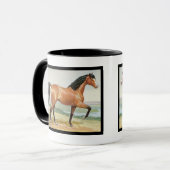 Arabisch Bay Paard Waterverf Fine Art Mok (Voorkant links)