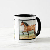 Arabisch Bay Paard Waterverf Fine Art Mok (Voorkant rechts)