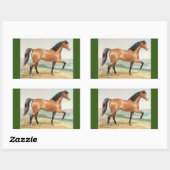 Arabisch Bay Paard Waterverf Fine Art Rechthoekige Sticker (Vel)