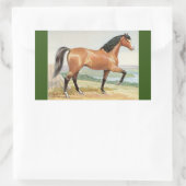 Arabisch Bay Paard Waterverf Fine Art Rechthoekige Sticker (Tas)