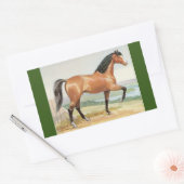 Arabisch Bay Paard Waterverf Fine Art Rechthoekige Sticker (Envelop)