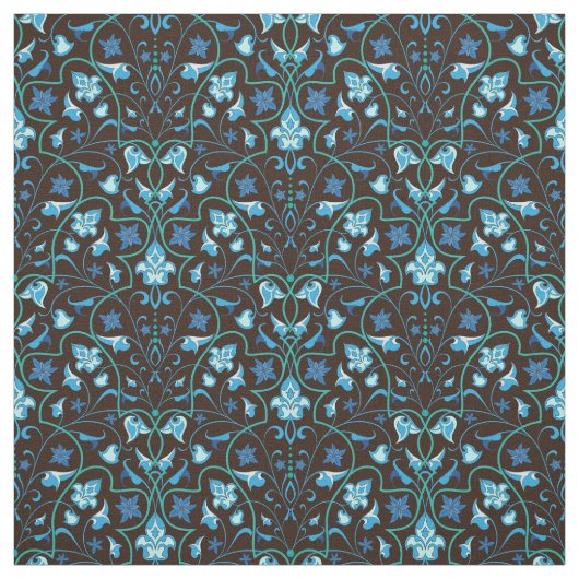 Arabisch blauw patroon stof (Swatch)