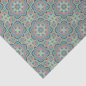 Arabisch Boho Elegant Geometrisch Marokkaans blauw Tissuepapier (Detail)