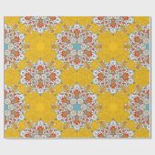 Arabisch Boho Elegant Geometrisch Marokkaans Geel Cadeaupapier (Vlak)