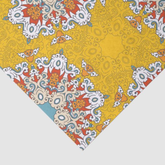 Arabisch Boho Elegant Geometrisch Marokkaans Geel  Tissuepapier (Detail)