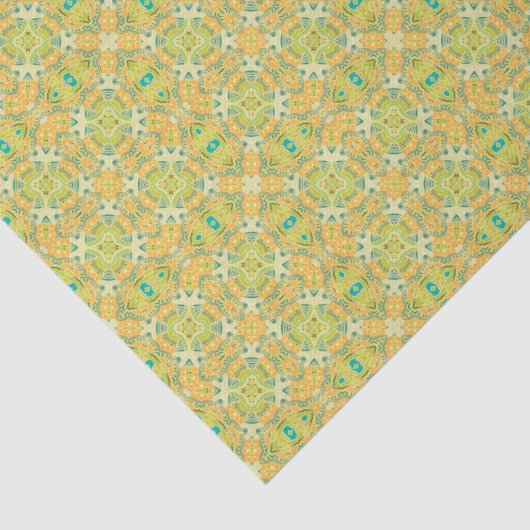 Arabisch Boho Elegant Geometrisch Marokkaans geel Tissuepapier (Detail)