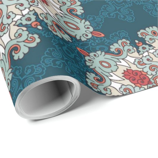 Arabisch Boho Elegant Geometrisch Marokkaans Retro Cadeaupapier (Rol Hoek)