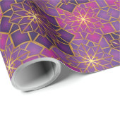 Arabisch Boho Elegant Geometrisch Marokkaans Roze Cadeaupapier (Rol Hoek)