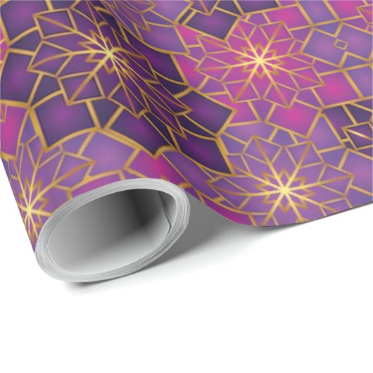 Arabisch Boho Elegant Geometrisch Marokkaans Roze  Cadeaupapier (Rol Hoek)