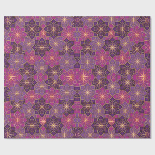 Arabisch Boho Elegant Geometrisch Marokkaans Roze Cadeaupapier (Vlak)
