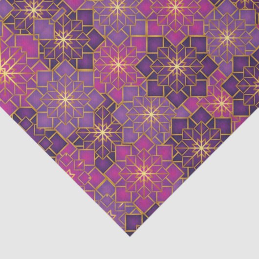 Arabisch Boho Elegant Geometrisch Marokkaans Roze  Tissuepapier (Detail)
