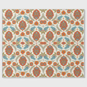 Arabisch Boho Elegante Floral Marokkaanse Peacock Cadeaupapier (Vlak)
