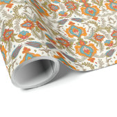 Arabisch Boho Elegante Floral Marokkaanse Peacock Cadeaupapier (Rol Hoek)