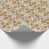 Arabisch Boho Elegante Floral Marokkaanse Peacock Cadeaupapier (Hoek)