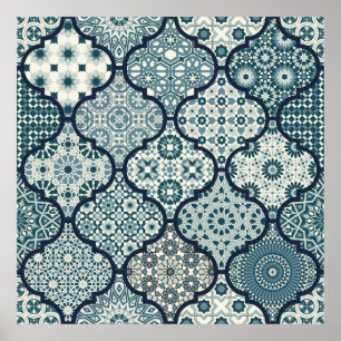 Arabisch decoratief azulejos tegels patchwork isla poster