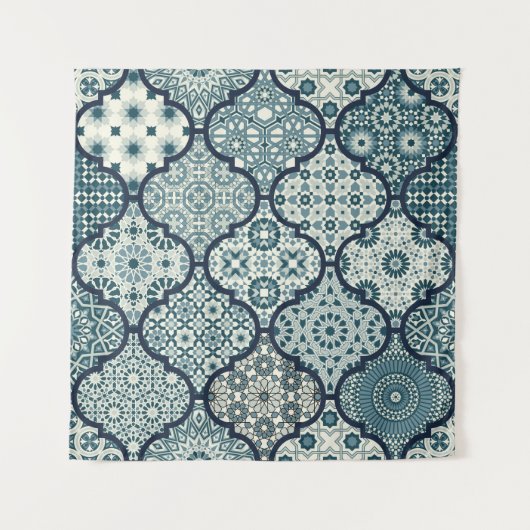 Arabisch decoratief azulejos tegels patchwork isla wandkleed (Voorkant)