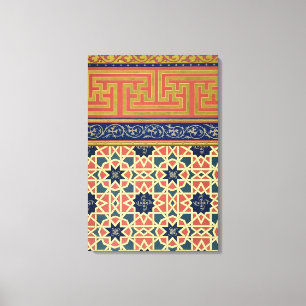 Arabisch decoratief design (kleurenlitho) canvas afdruk