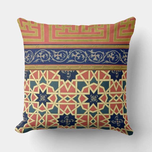 Arabisch decoratief design (kleurenlitho) kussen (Voorkant)