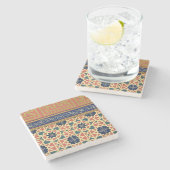 Arabisch decoratief design (kleurenlitho) stenen onderzetter (Zijkant)