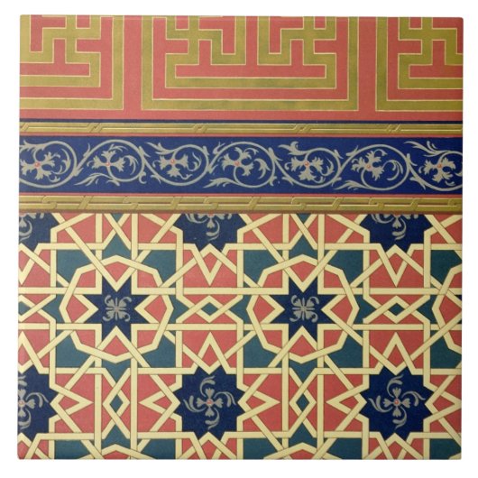 Arabisch decoratief design (kleurenlitho) tegeltje (Voorkant)