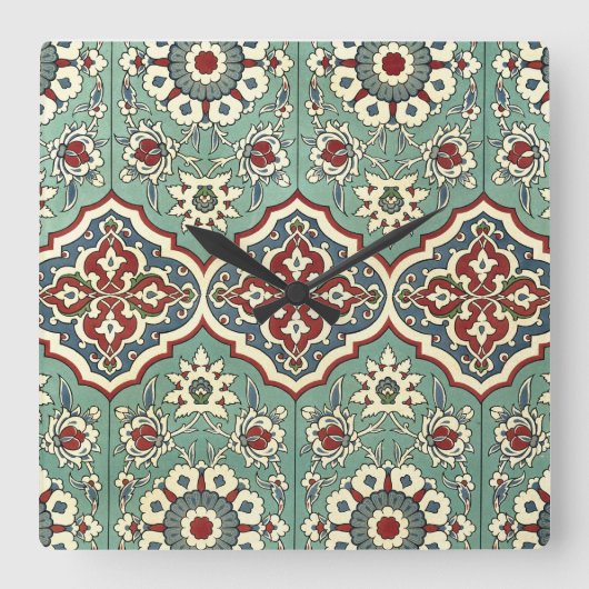 Arabisch design #11 bij Emporio Moffa Vierkante Klok (Voorkant)