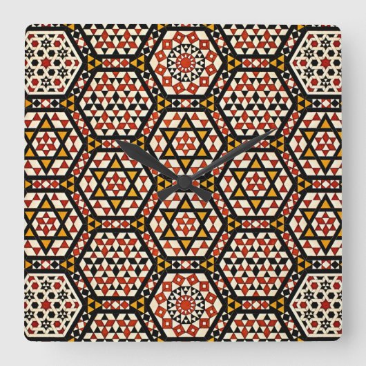 Arabisch design #12 bij Emporio Moffa Vierkante Klok (Voorkant)