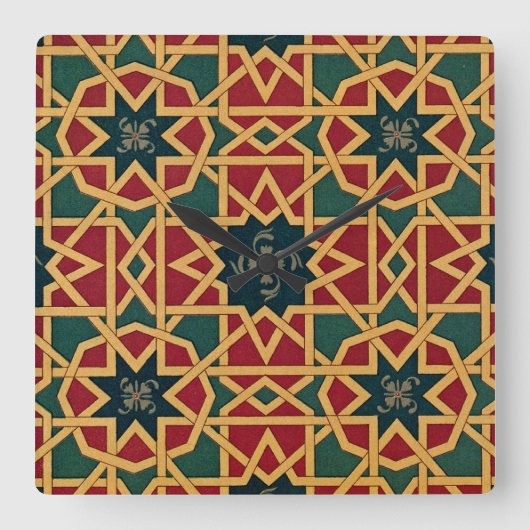 Arabisch design #1 op Emporio Moffa Vierkante Klok (Voorkant)