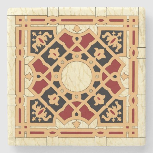 Arabisch design #9 op Emporio Moffa Stenen Onderzetter (Voorkant)