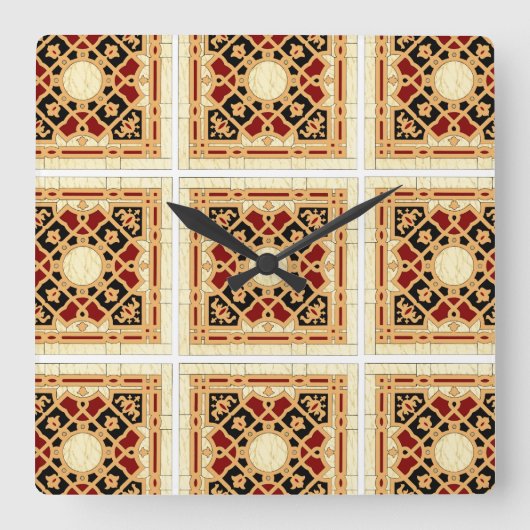 Arabisch design #9 op Emporio Moffa Vierkante Klok (Voorkant)