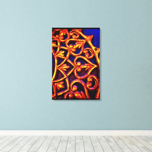 Arabisch deurdesign canvas afdruk (Insitu (Houten vloer))