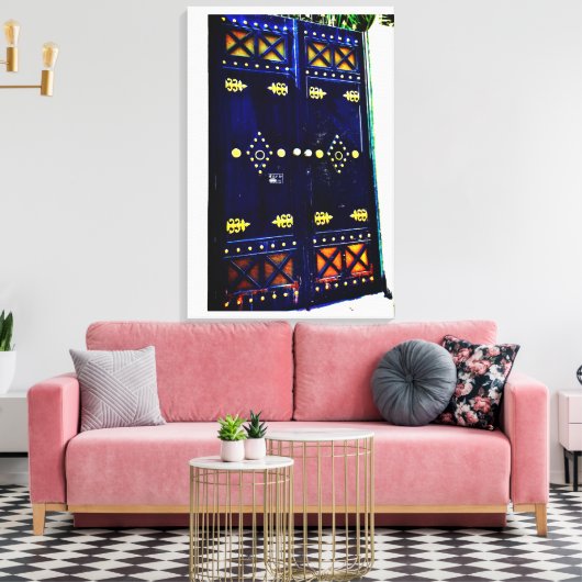 Arabisch deurdesign canvas afdruk (Insitu (Woonkamer))