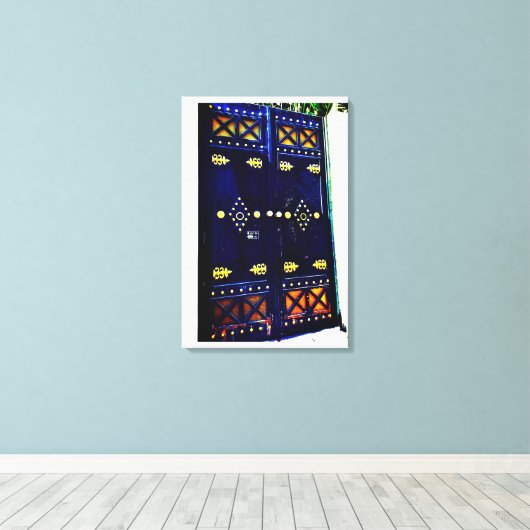 Arabisch deurdesign canvas afdruk (Insitu (Houten vloer))