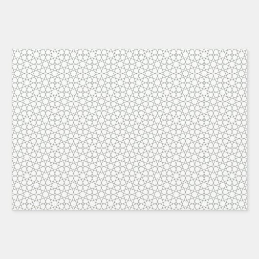 Arabisch Eid Mubarak Cute Black Star Pattern Quote Inpakpapier Vel (Voorkant 2)