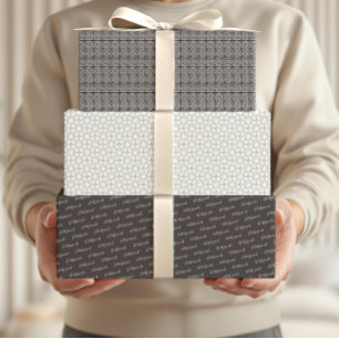 Arabisch Eid Mubarak Cute Black Star Pattern Quote Inpakpapier Vel