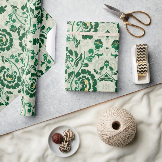 Arabisch Elegant Bloemen Geometrisch Groen Marokka Cadeaupapier (Crafts)