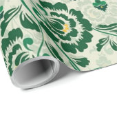 Arabisch Elegant Bloemen Geometrisch Groen Marokka Cadeaupapier (Rol Hoek)