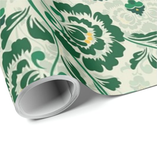 Arabisch Elegant Bloemen Geometrisch Groen Marokka Cadeaupapier (Rol Hoek)