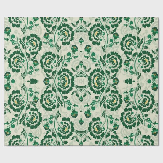 Arabisch Elegant Bloemen Geometrisch Groen Marokka Cadeaupapier (Vlak)