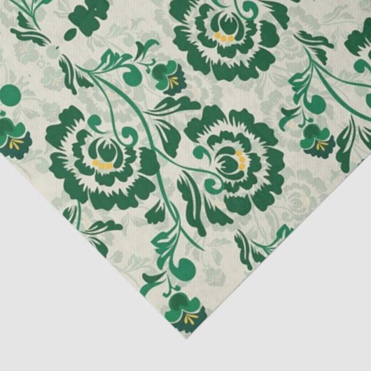 Arabisch Elegant Bloemen Geometrisch Groen Marokka Tissuepapier (Detail)