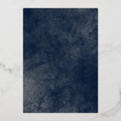 Arabisch & Engels Elegante Blauwe en Gouden Moslim Folie Uitnodiging (Achterkant)