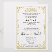 Arabisch Engels Goud Classic Elegant Muslim Kaart (Voorkant / Achterkant)