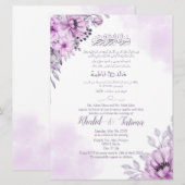 Arabisch Engels Paarse Lavendel Moslim Kaart (Voorkant / Achterkant)