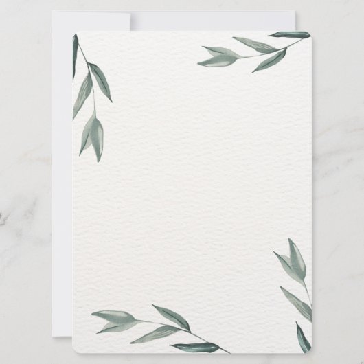 Arabisch Engels Waterverf Floral Classic Elegant Kaart (Achterkant)