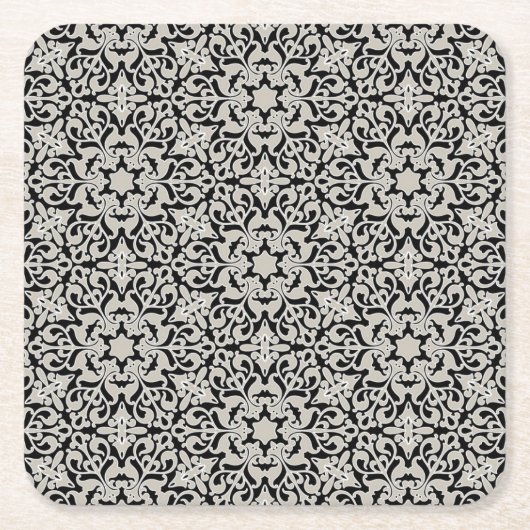 Arabisch floraalpatroon kartonnen onderzetters (Voorkant)