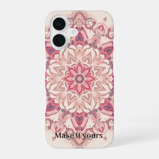 Arabisch Floral Art Phone Hoesje – gepersonaliseer iPhone 16 Hoesje (Achterkant)