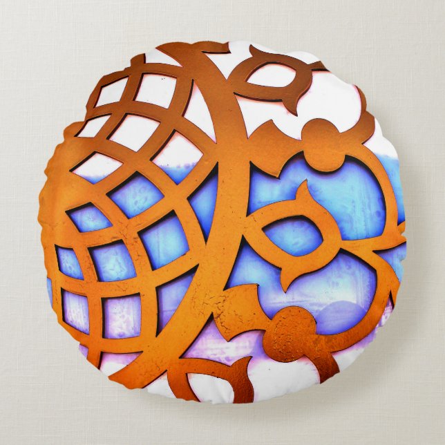 Arabisch Gate Design Rond Kussen (Voorkant)