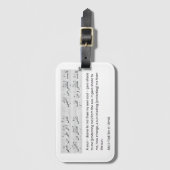 Arabisch gedicht bagagelabel (Voorkant (verticaal))