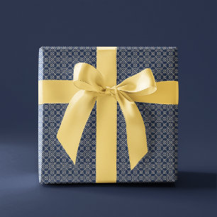 Arabisch geometrisch   Navy Blue Gold Cadeaupapier