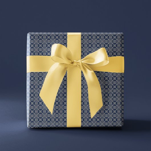 Arabisch geometrisch | Navy Blue Gold Cadeaupapier